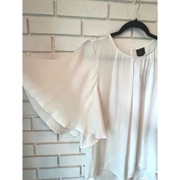 White Worthington Flowy Top with Butterfly Sleeves Size Small NWT - Picture 5 of 8